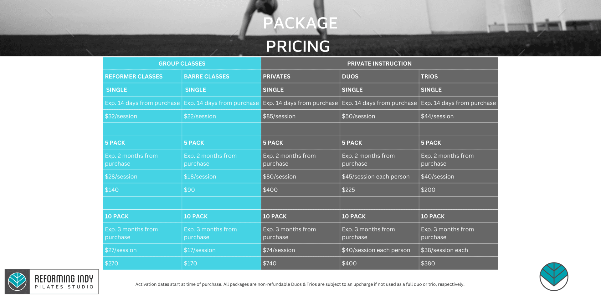 Package Pricing Aug 2024